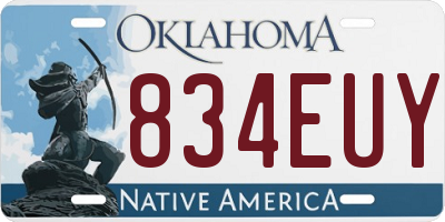 OK license plate 834EUY