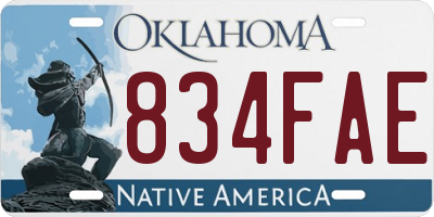 OK license plate 834FAE