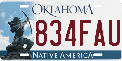 OK license plate 834FAU