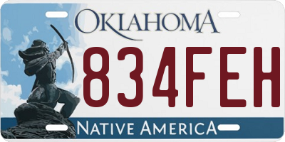 OK license plate 834FEH
