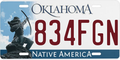 OK license plate 834FGN