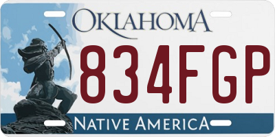 OK license plate 834FGP