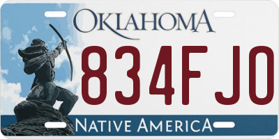 OK license plate 834FJO