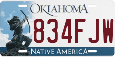 OK license plate 834FJW