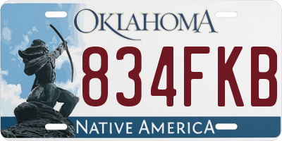 OK license plate 834FKB