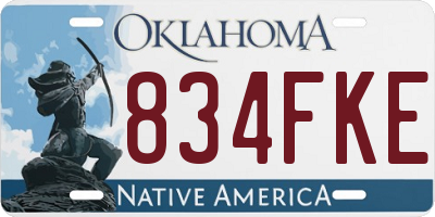 OK license plate 834FKE