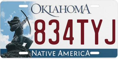OK license plate 834TYJ
