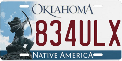 OK license plate 834ULX