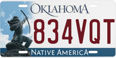 OK license plate 834VQT