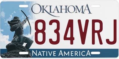 OK license plate 834VRJ