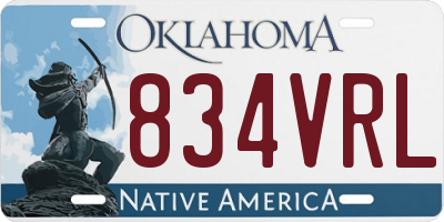 OK license plate 834VRL