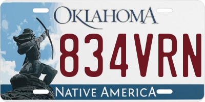 OK license plate 834VRN