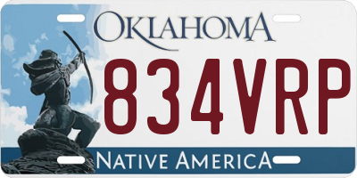 OK license plate 834VRP