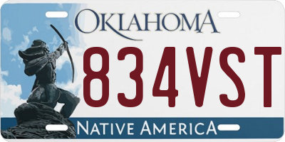 OK license plate 834VST