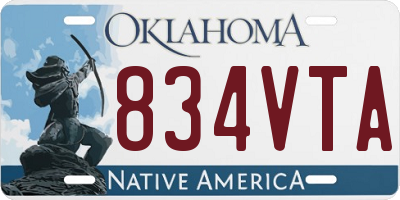 OK license plate 834VTA