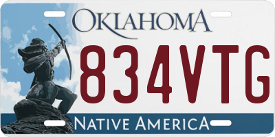 OK license plate 834VTG