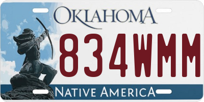 OK license plate 834WMM