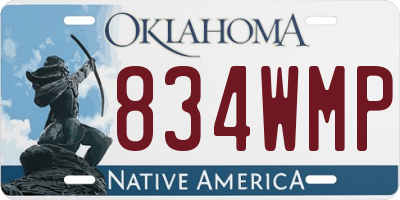 OK license plate 834WMP