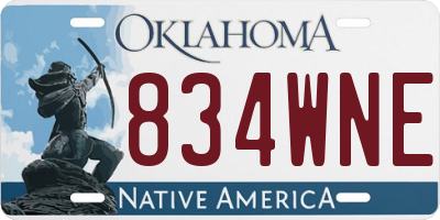 OK license plate 834WNE