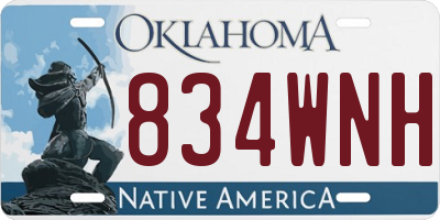 OK license plate 834WNH