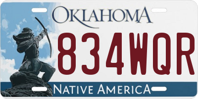 OK license plate 834WQR