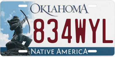 OK license plate 834WYL