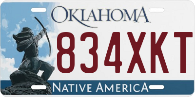 OK license plate 834XKT
