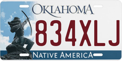 OK license plate 834XLJ