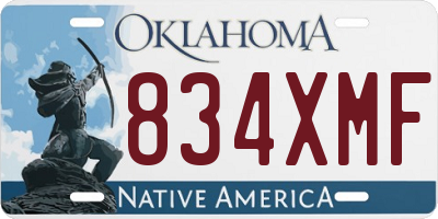 OK license plate 834XMF