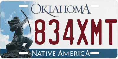 OK license plate 834XMT