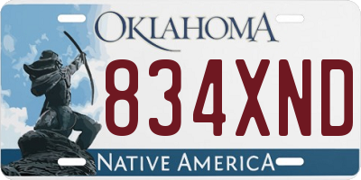 OK license plate 834XND