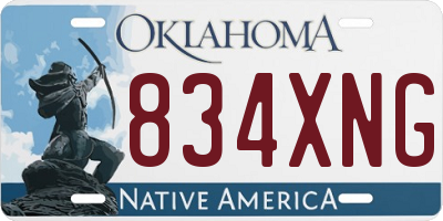 OK license plate 834XNG