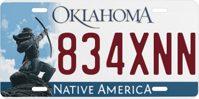 OK license plate 834XNN
