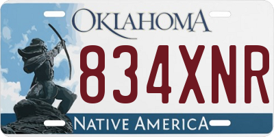 OK license plate 834XNR