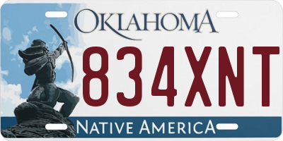 OK license plate 834XNT