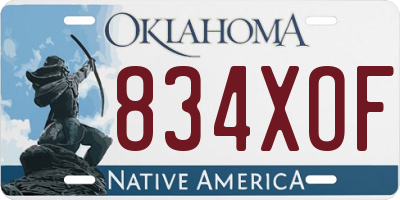 OK license plate 834XOF