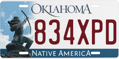 OK license plate 834XPD