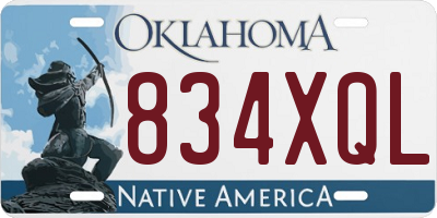 OK license plate 834XQL