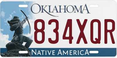 OK license plate 834XQR