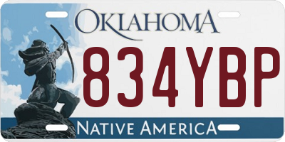 OK license plate 834YBP