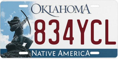 OK license plate 834YCL