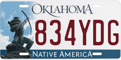 OK license plate 834YDG