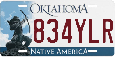 OK license plate 834YLR