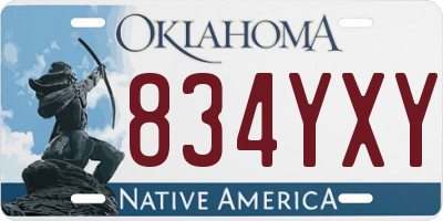 OK license plate 834YXY
