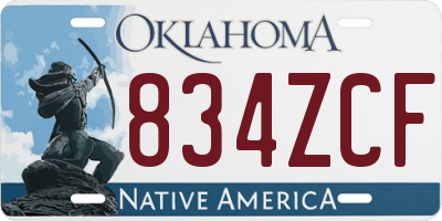 OK license plate 834ZCF