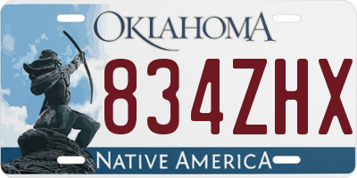 OK license plate 834ZHX