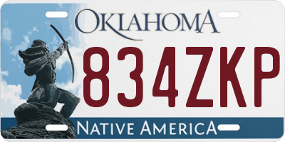 OK license plate 834ZKP