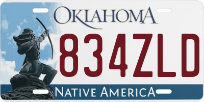 OK license plate 834ZLD