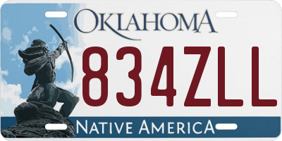 OK license plate 834ZLL