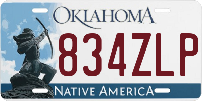 OK license plate 834ZLP